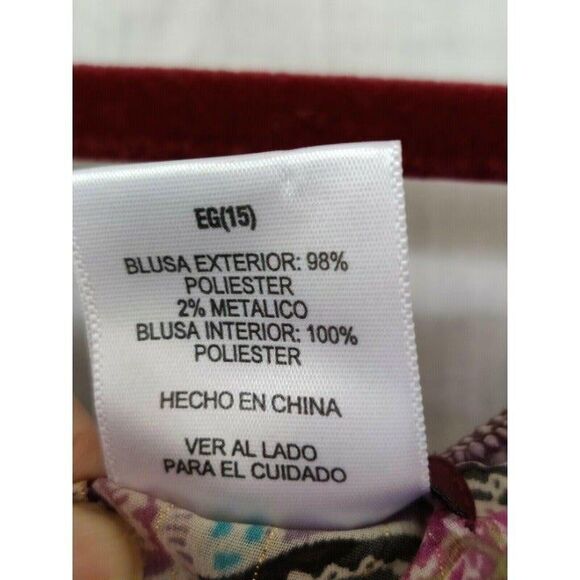 Jordache Juniors Top Blouse Sheer Pullover Bell 3/4‎ Sleeve Round Neck XL - Picture 5 of 12